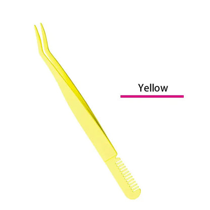 Beauty Tools 2021 Popular Pink White Black Eyelash Curler With Comb Slanted Eyebrow Tweezers