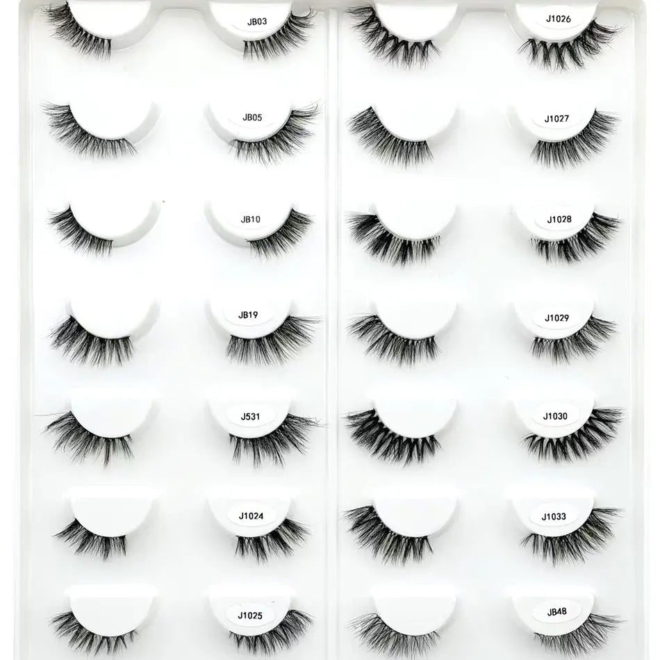 Wholesale 3D Fluffy Wispy Cat Eye Self Adhesive Lash Strips Pre Glue Half Lash Press on Half Lashes