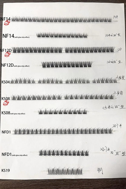 High Quality Self Adhesive DIY Lash Extension Mapping Kit Preglued Cluster Lash Waterproof Glueless Cluster Lashes