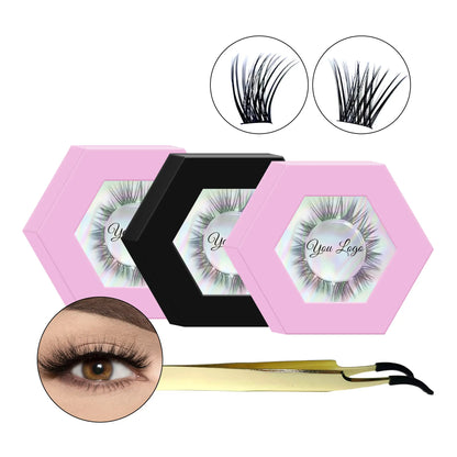 Wholesale Segmented Pre Cut Private Label Diy Eyelash Extensions Segment Individual Cluster Lashes Customizable