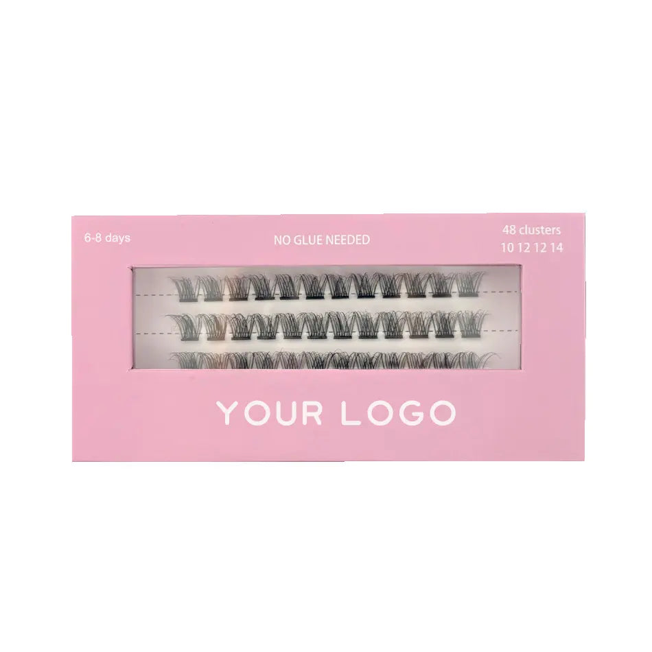 Customize Premium Natural Cluster Lashes Glue Water Strong Hold Proof Pre-glued Self Adhesive Cluster Lashes