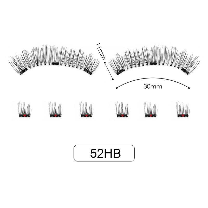 Hot Selling Handmade No Glue Best Magnetic Lashes Super Soft Black Cotton Band Synthetic Fiber Magnetic Curl Cluster Pieces Dual