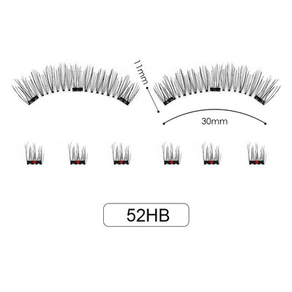 Hot Selling Handmade No Glue Best Magnetic Lashes Super Soft Black Cotton Band Synthetic Fiber Magnetic Curl Cluster Pieces Dual
