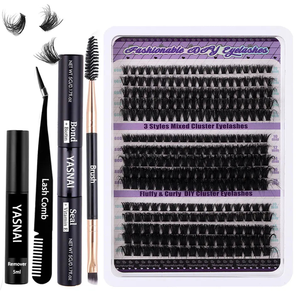 100D Super Thick and Soft Fluffy Lash Clusters Tray 12-20mm Cluster Lashes Kit Bulk Fluffy