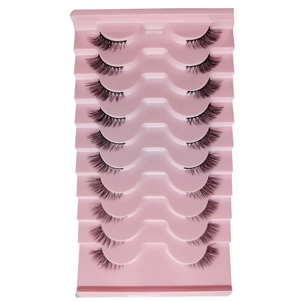 Half False Eyelashes Wispy Cat Eye Look Natural Short Small 3/4 Accent Lashes Faux Mink Half Fake Eyelash
