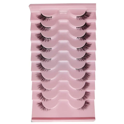 Half False Eyelashes Wispy Cat Eye Look Natural Short Small 3/4 Accent Lashes Faux Mink Half Fake Eyelash