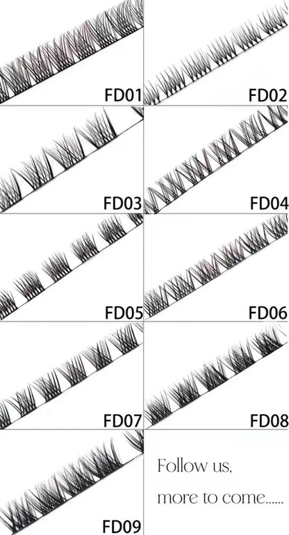 Wholesale Handmade Private Label for Lash Clusters Custom Logo DIY Segmented Eyelash Cluster Kit Natural Long Thick Criss
