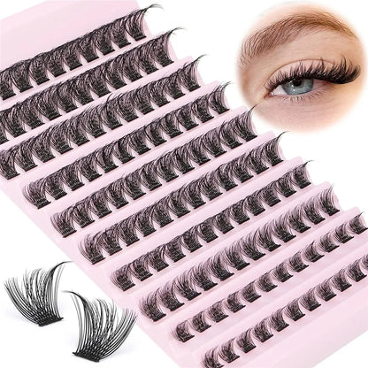 120pcs Cluster Eyelashes 8-16mm Wispy Individual Lashes Extensions Natural Look Lashes D Curl Fluffy Cluster Lashes