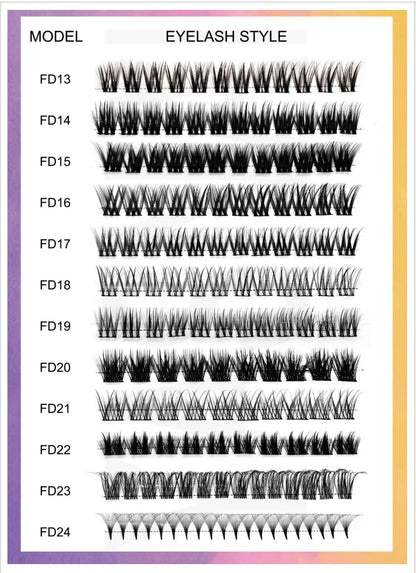 Reusable Strong Self Adhesive Clusters Eyelashes Natural Wispy Pre Glued Lash Clusters No Glue Needed Press on Lashes