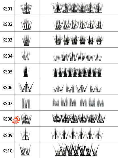 High Quality Self Adhesive DIY Lash Extension Mapping Kit Preglued Cluster Lash Waterproof Glueless Cluster Lashes