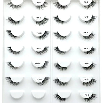 Wholesale 3D Fluffy Wispy Cat Eye Self Adhesive Lash Strips Pre Glue Half Lash Press on Half Lashes