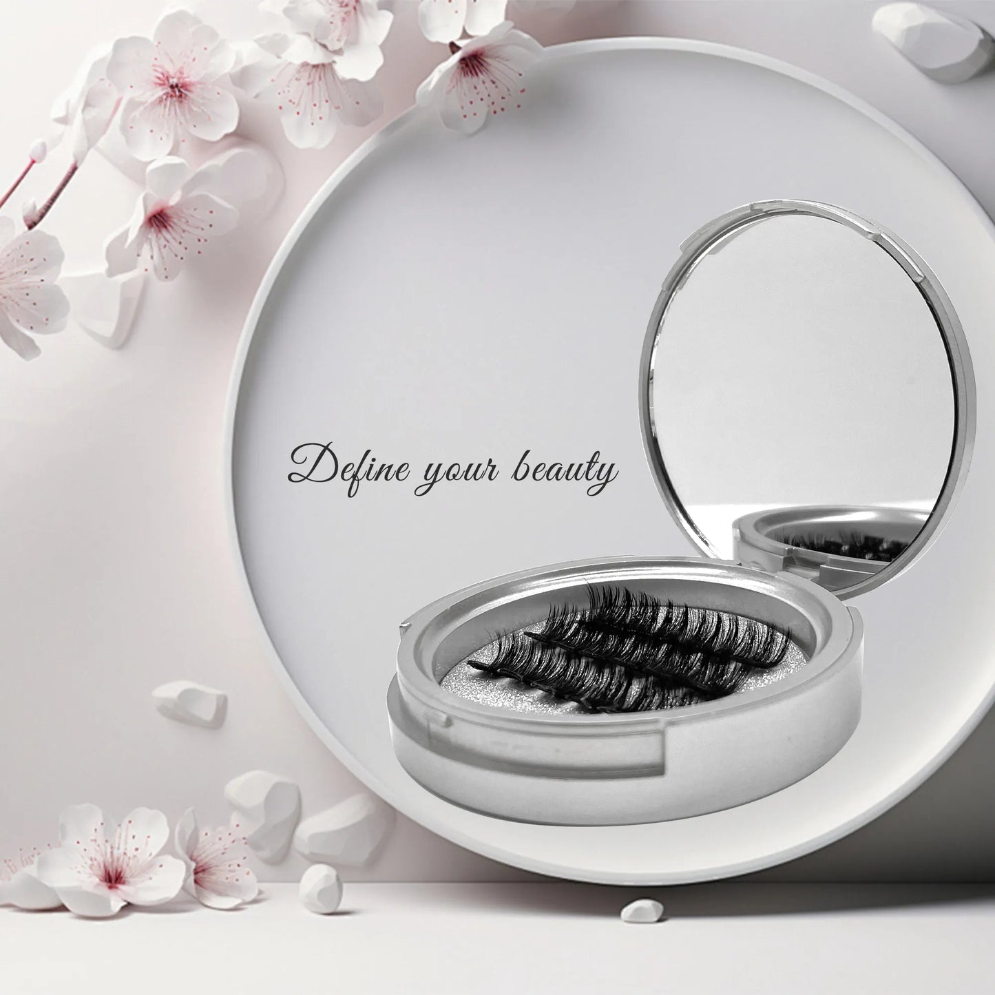 Press on Lashes One Step Easy to Apply and Carry With Mirror Pre Cut Cluster Fluffy Individual No Glue Cluster Eyelashes
