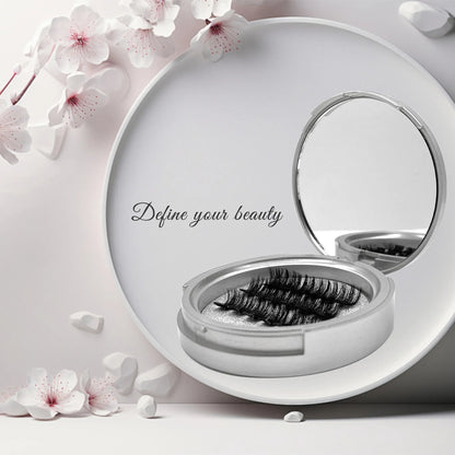 Press on Lashes One Step Easy to Apply and Carry With Mirror Pre Cut Cluster Fluffy Individual No Glue Cluster Eyelashes