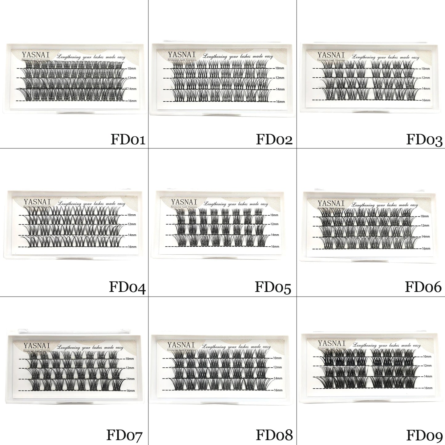 Private Label Luxury Handmade CC/ DD Eyelash Packaging Box Korea PBT Fiber 0.05MM Thickness Natural Look Spikes Wispy Thin