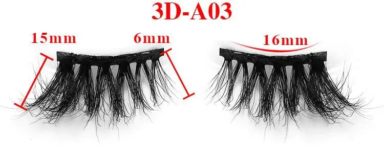 New Style Handmade Thick Real Black Half Mink Lashes Strip Lash Lightweight Natural Glamorous Half Band Eyelashes 25mm 3D Effect