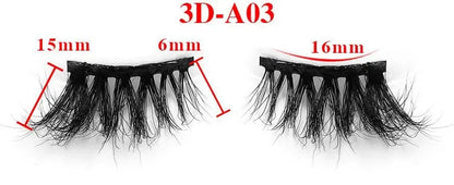 New Style Handmade Thick Real Black Half Mink Lashes Strip Lash Lightweight Natural Glamorous Half Band Eyelashes 25mm 3D Effect