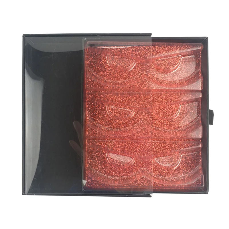 2021 Three Lash Book Black Wholesale 3 Lash Teir Book Empty Soft 3 Lash Tray Book Case