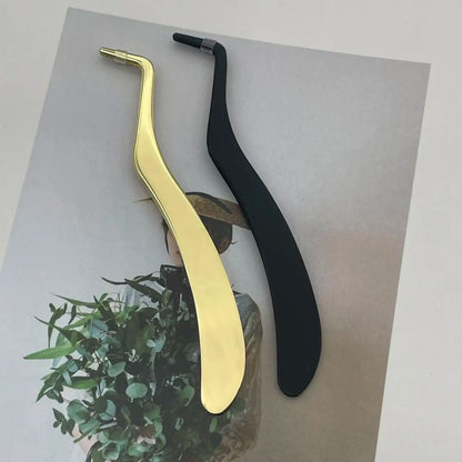 Fiber Tip Tweezers for Eyelash Extension Curved Isolation Lashes Tweezers Professional Eyelash Tweezers