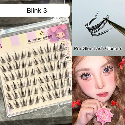 Comic 1-Step Pre-Glued Faux Eyelash Clusters Manga Eyelash Clusters Spiky Press on Cluster Eyelash Extensions
