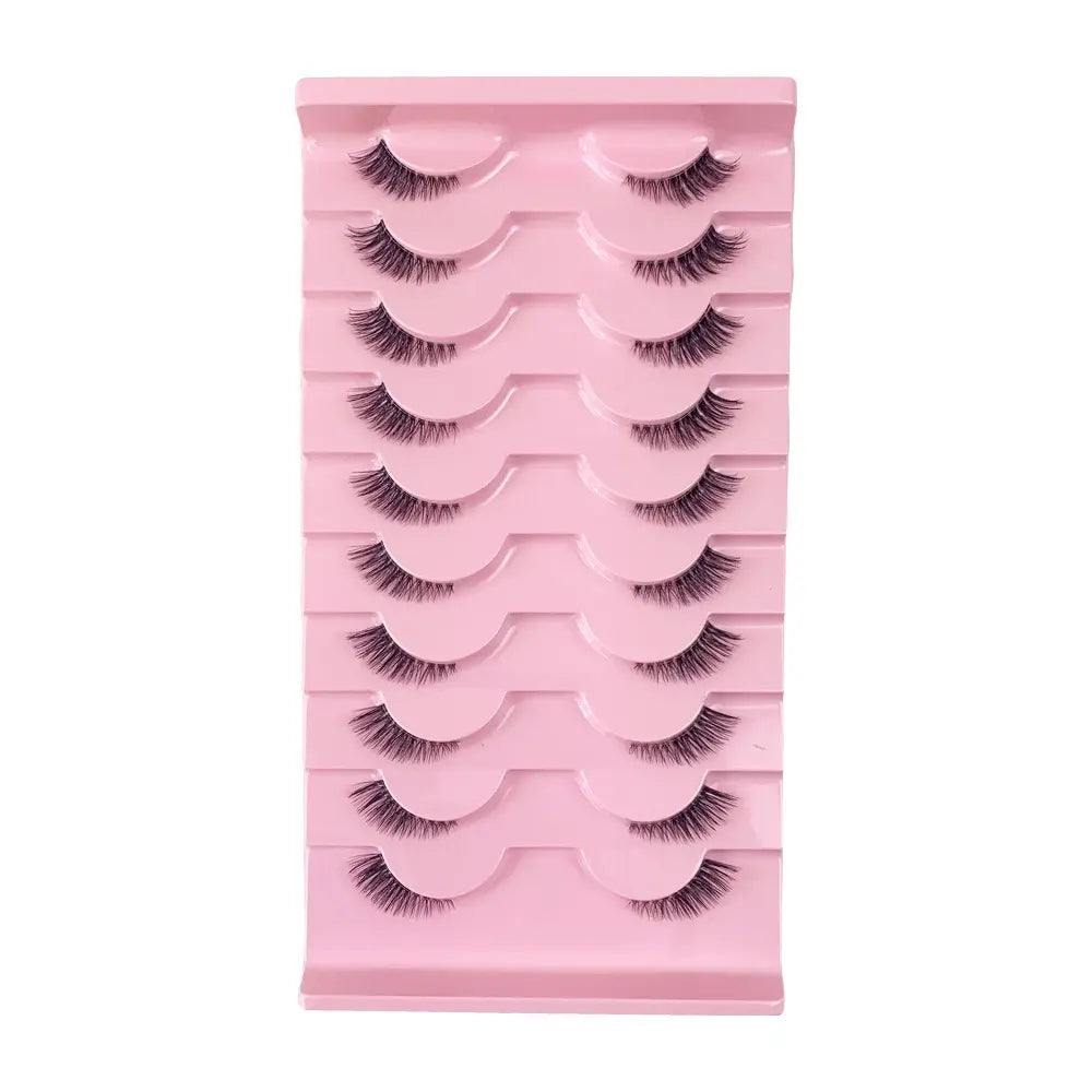 Pestanas Postizas Naturales Medias Pestanas Postizas Wispy Pestanas Ojo De Gato 10 Pares Cat Eye Lashes Suave Half Lashes
