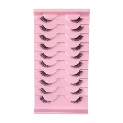 Half False Eyelashes Wispy Cat Eye Look Natural Short Small 3/4 Accent Lashes Faux Mink Half Fake Eyelash