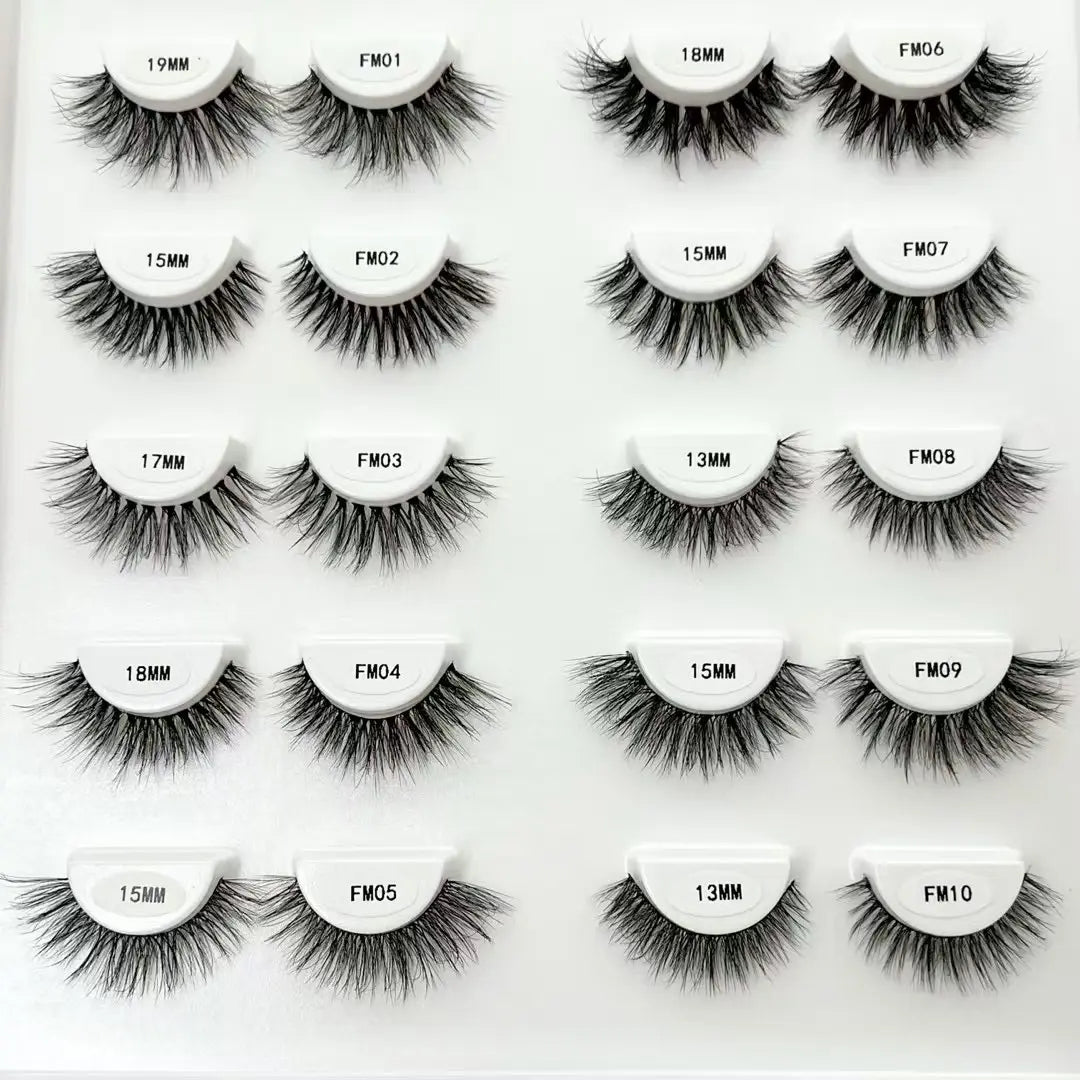Best Price Popular Clear Band Faux Mink Eyelashes Wholesale Invisible Band 12-15mm Full Strip Lashes Vendor