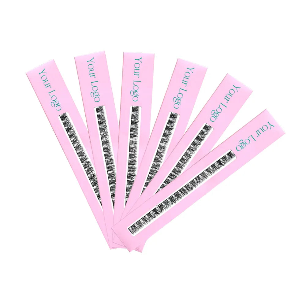 Super Popular Lashes!! 1Row DIY Eyelashes Extensions With Ribbon DIY Lash Cluster Pink Long Box Black Hologram Packaging