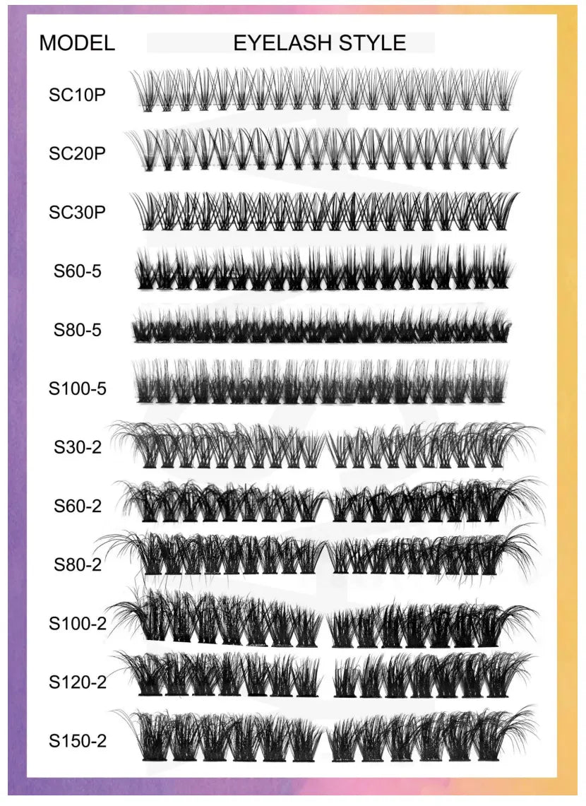 Reusable Strong Self Adhesive Clusters Eyelashes Natural Wispy Pre Glued Lash Clusters No Glue Needed Press on Lashes