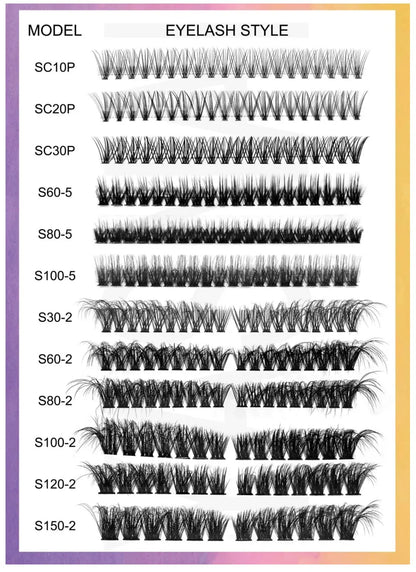 Reusable Strong Self Adhesive Clusters Eyelashes Natural Wispy Pre Glued Lash Clusters No Glue Needed Press on Lashes
