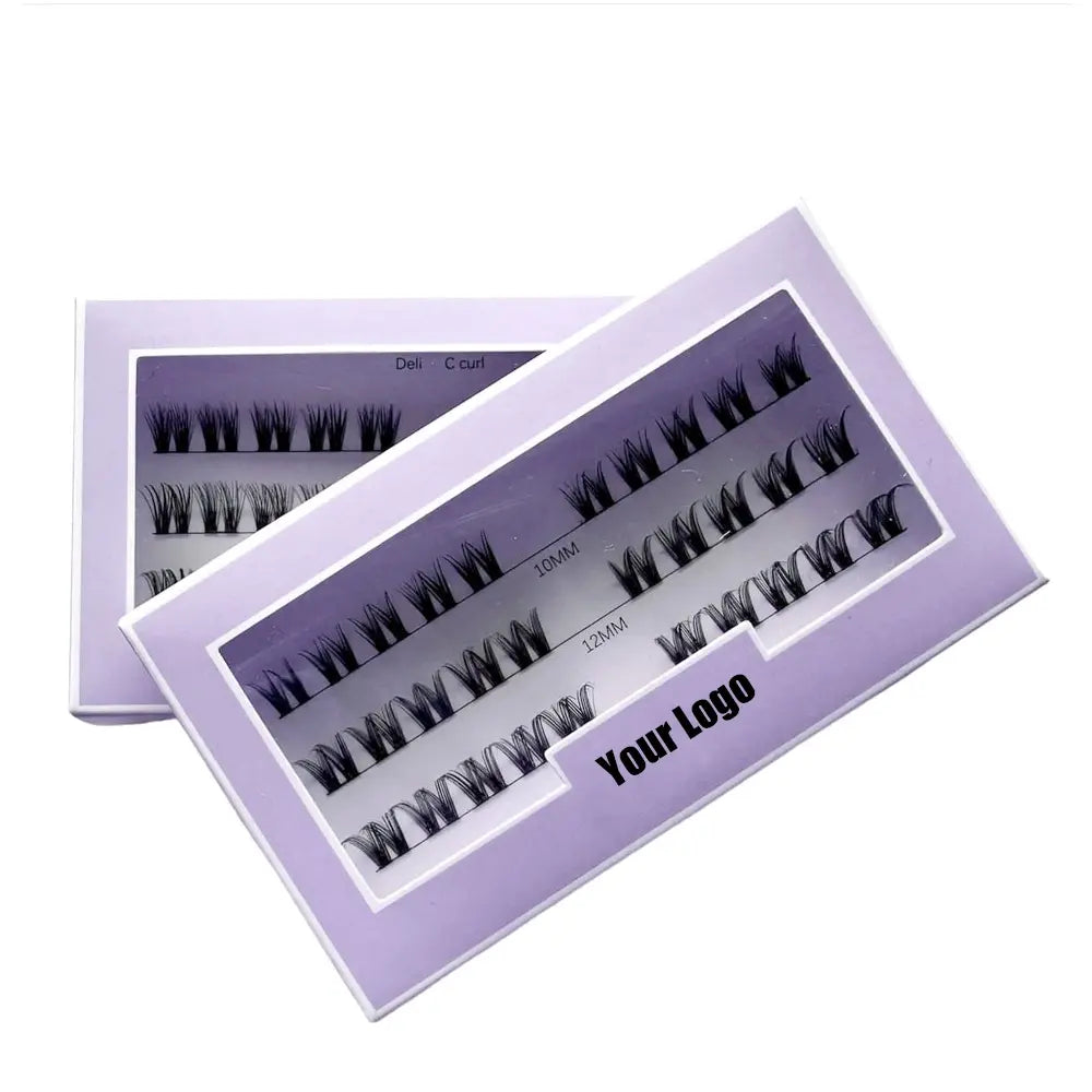 DIY Pre-cut Segmented Eyelashes Cluster DIY 8mm-16mm C D Curl Super Thin Band Colorful Packaging Boxes Eyelashes Extension