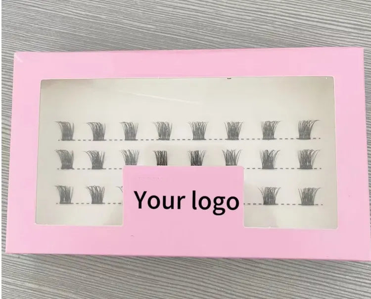 New Design Individual Label fox Cat Eye Cluster Lashes Pre-cut Segment Lash fox Style Fluffy DIY Lash Extension Cluster