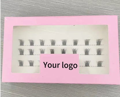 New Design Individual Label fox Cat Eye Cluster Lashes Pre-cut Segment Lash fox Style Fluffy DIY Lash Extension Cluster