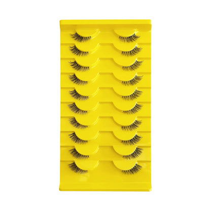 Half False Eyelashes Wispy Cat Eye Look Natural Short Small 3/4 Accent Lashes Faux Mink Half Fake Eyelash