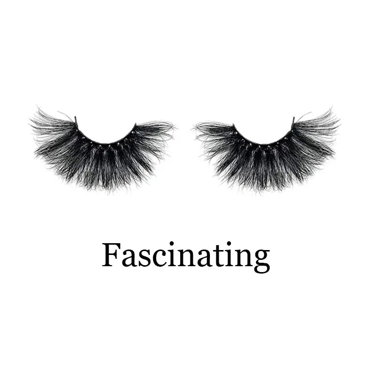 Free Shipping Beautiful False Mink Lashes Paper Box Black Cotton Band 3D Effect False Eyelashes NO Kink Natural Winged 25mm