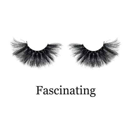 Free Shipping Beautiful False Mink Lashes Paper Box Black Cotton Band 3D Effect False Eyelashes NO Kink Natural Winged 25mm