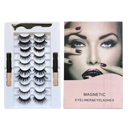 Wholesale Magnetic Eyelashes With Eyeliner Private Label Waterproof Eyeliner 5D Faux Mink Magnetic Lashes