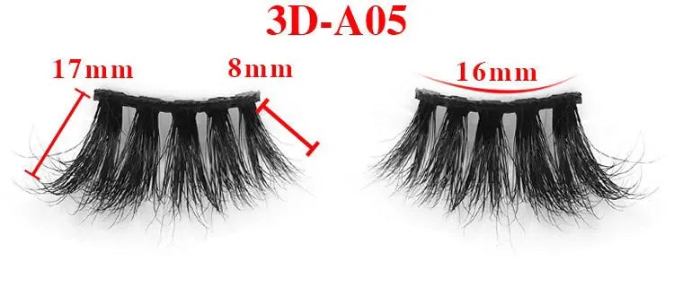 New Style Handmade Thick Real Black Half Mink Lashes Strip Lash Lightweight Natural Glamorous Half Band Eyelashes 25mm 3D Effect