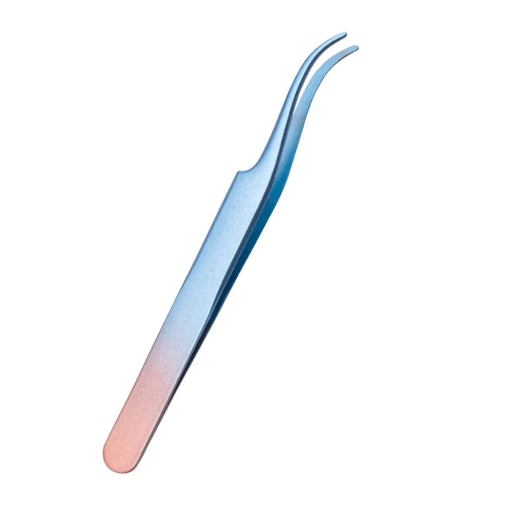 New DIY Eyelash Applicator Tool Curved Stainless Steel Lash Tweezers for Easy Lashes Application and Removal