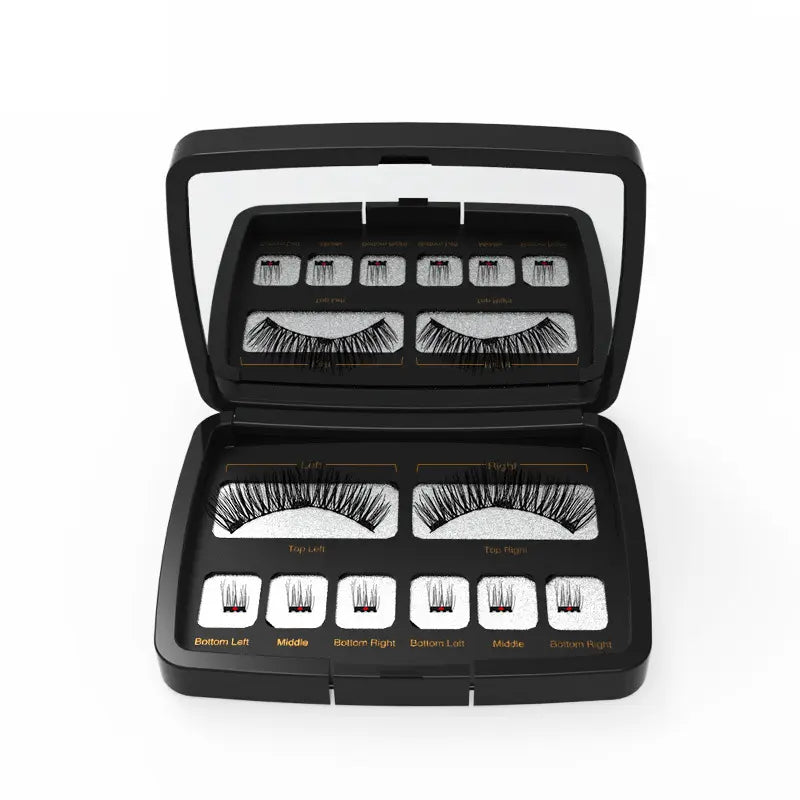 Hot Selling Handmade No Glue Best Magnetic Lashes Super Soft Black Cotton Band Synthetic Fiber Magnetic Curl Cluster Pieces Dual
