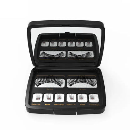 Hot Selling Handmade No Glue Best Magnetic Lashes Super Soft Black Cotton Band Synthetic Fiber Magnetic Curl Cluster Pieces Dual