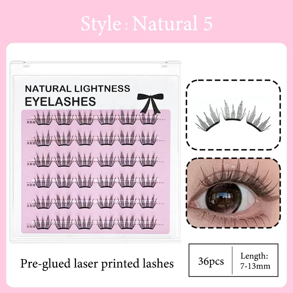 Super Natural Invisible Band Cluster Lashes Custom logo Cluster Lash Vendor Eye Lashes Cluster No Glue Needed