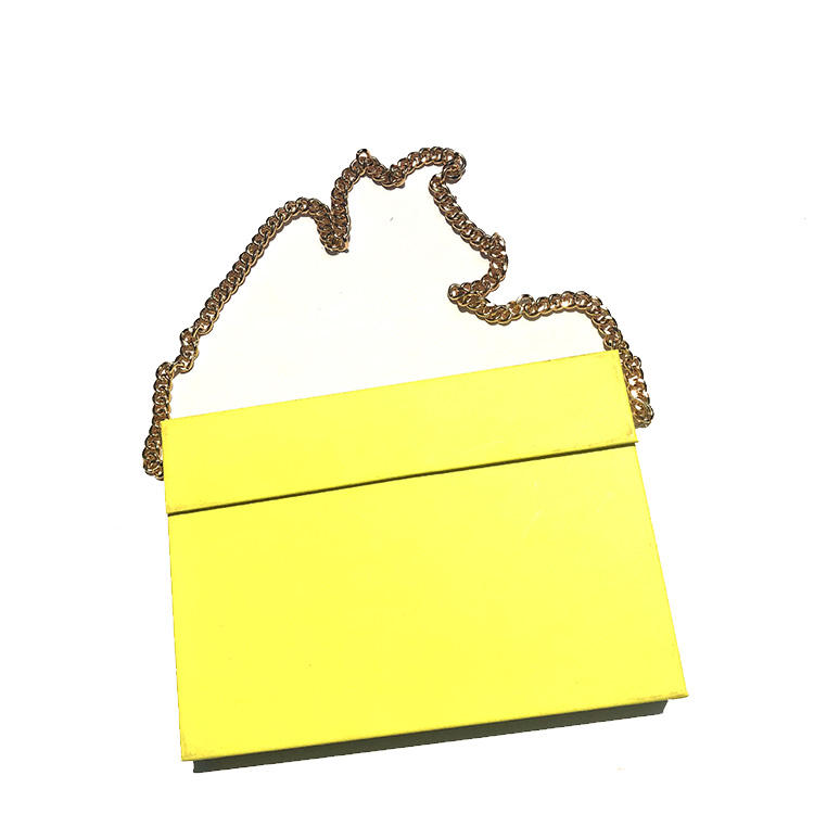 New Product Leopard Print Big Yellow False Lash Purse Bag With Chain Clamshellred Black Box Lash Paper Bags