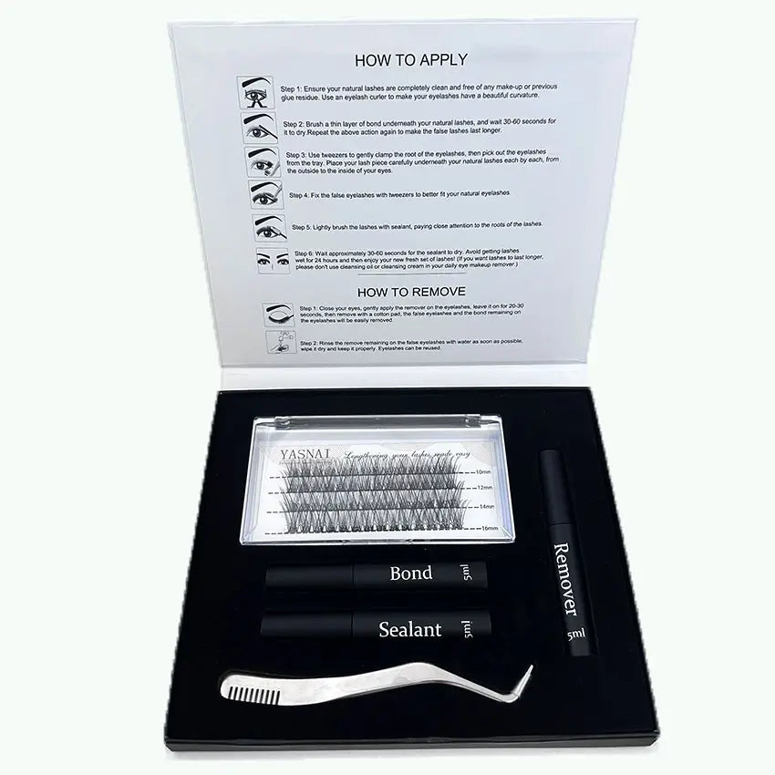 DIY Lashes Segmented Kit Diy Lash Kit Private Label Lash Clusters with Bond and Seal