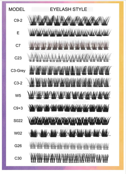 Wispy Soft Clusters Lashes No Glue Self-grafting Press-on Lash Kit Self Adhesive Individual Lashes
