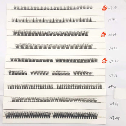 Wholesale Luxury Long Lasting Wispy No Glue DIY Eyelashes Kit With Tweezer Reusable Pre-bond Glueless Mega Cluster Lashes Kit