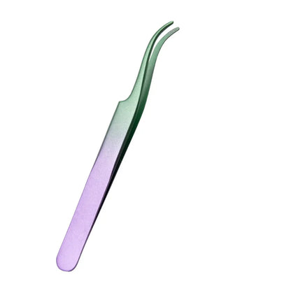 New DIY Eyelash Applicator Tool Curved Stainless Steel Lash Tweezers for Easy Lashes Application and Removal