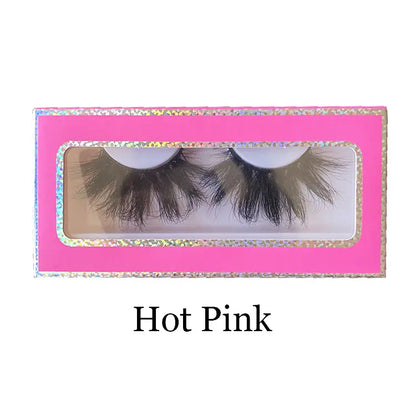 Free Shipping Beautiful False Mink Lashes Paper Box Black Cotton Band 3D Effect False Eyelashes NO Kink Natural Winged 25mm