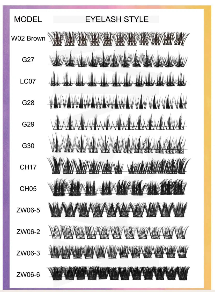 Reusable Strong Self Adhesive Clusters Eyelashes Natural Wispy Pre Glued Lash Clusters No Glue Needed Press on Lashes