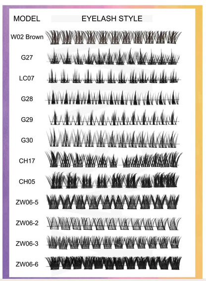 Reusable Strong Self Adhesive Clusters Eyelashes Natural Wispy Pre Glued Lash Clusters No Glue Needed Press on Lashes