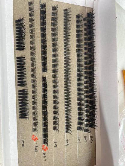 High Quality Self Adhesive DIY Lash Extension Mapping Kit Preglued Cluster Lash Waterproof Glueless Cluster Lashes